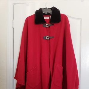 Beautiful Red and Black Cape from Crackerbarrell
